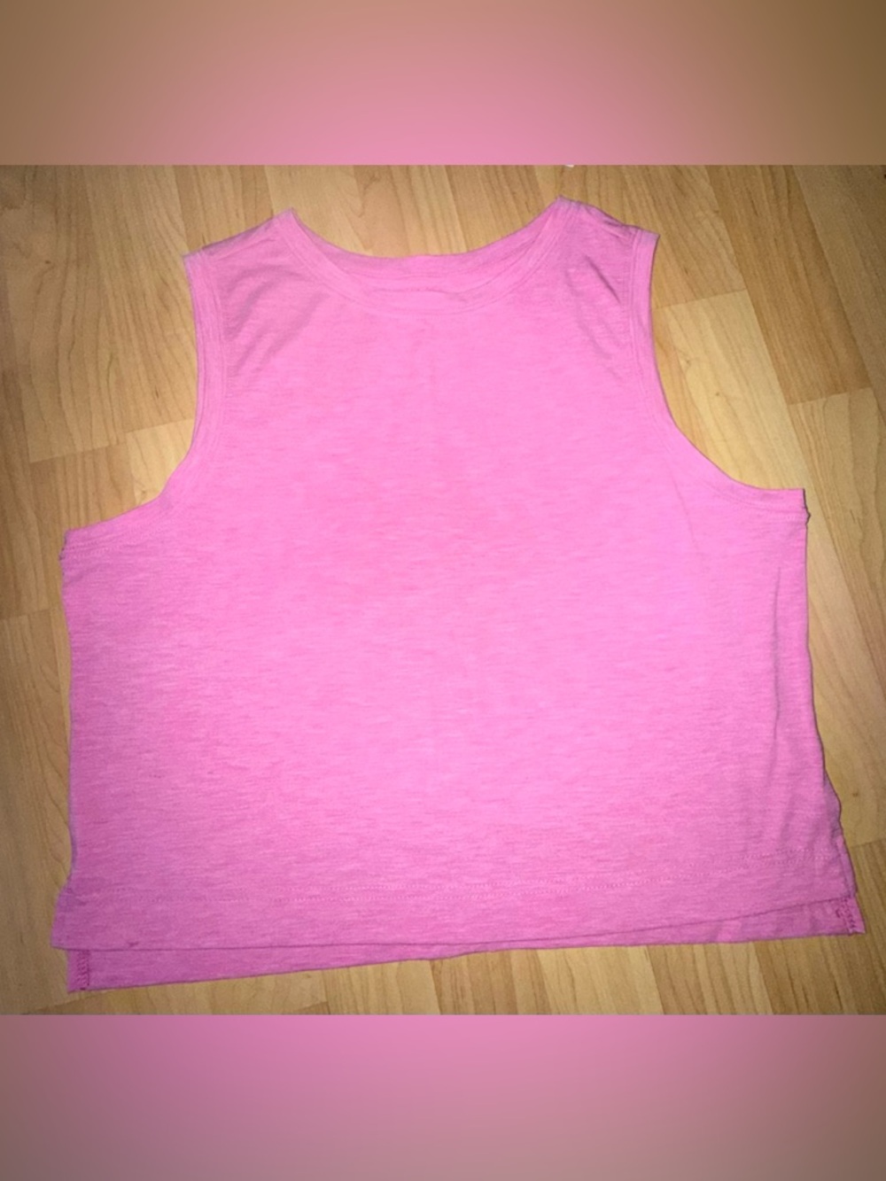 Women’s All In Motion Cropped Active Neon Pink Tank Top Boxy Fit NEW